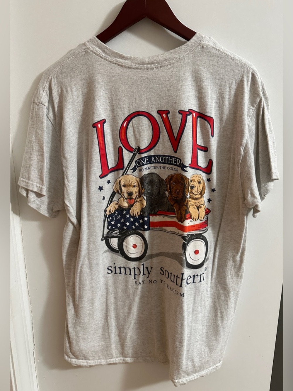 Simply Southern 'Love' Puppies Graphic Tee - Light Grey